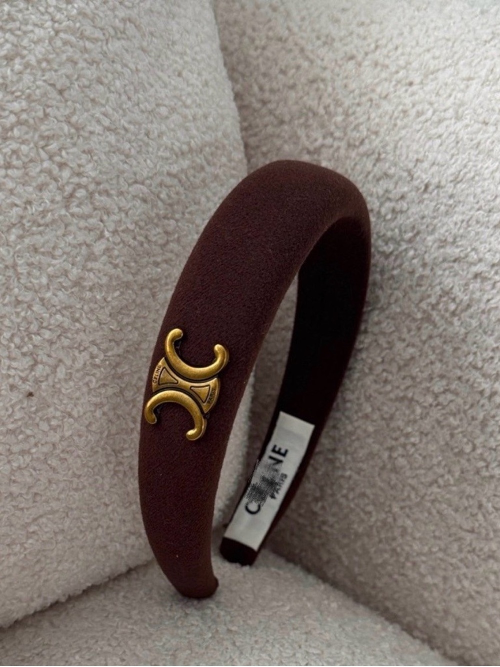 Brown Headband with Gold Accent